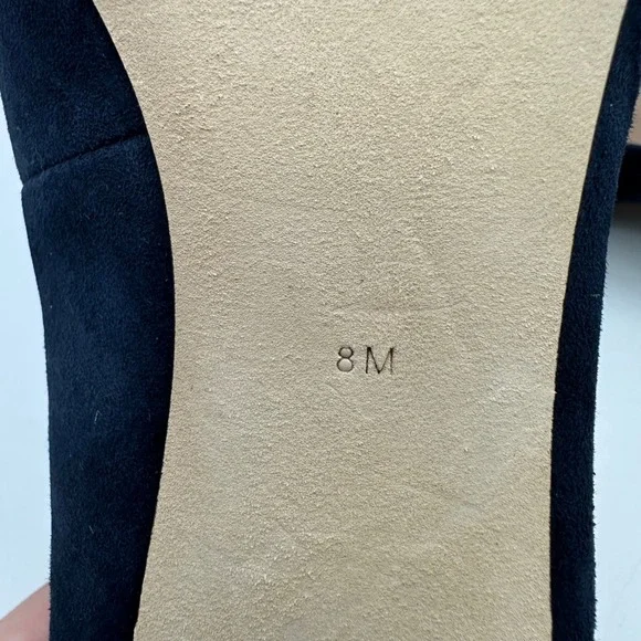 Tory Burch Women's Size 8M Gigi Suede Pump Block Heel Tory Navy Logo Kid Suede - Picture 8 of 9